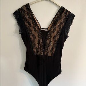 Chic Black Lace Bodysuit